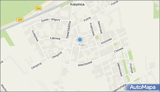Gruszczyn gmina Swarzędz, Modrzewiowa, mapa Gruszczyn gmina Swarzędz