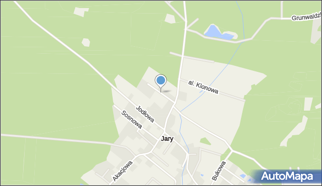 Jary, Modrzewiowa, mapa Jary