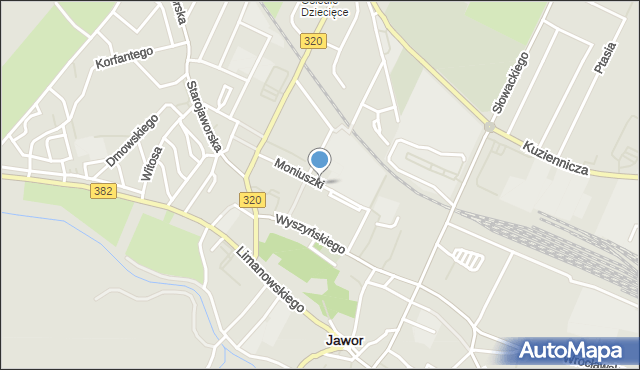Jawor, Moniuszki Stanisława, mapa Jawor