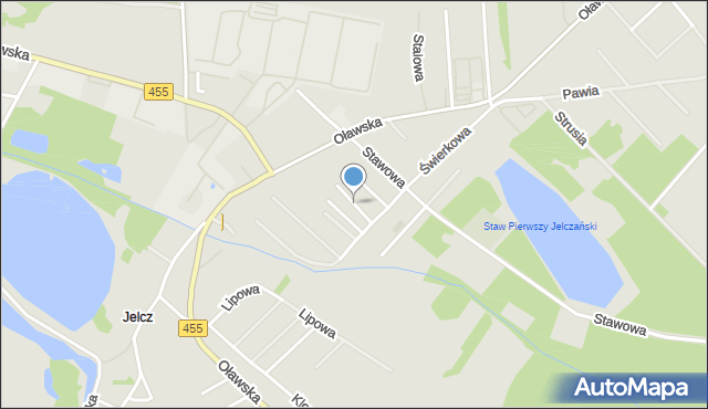 Jelcz-Laskowice, Modrzewiowa, mapa Jelcz-Laskowice