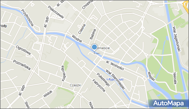 Kalisz, Mostowa, mapa Kalisza