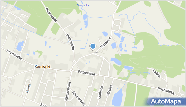 Kamionki gmina Kórnik, Mostowa, mapa Kamionki gmina Kórnik