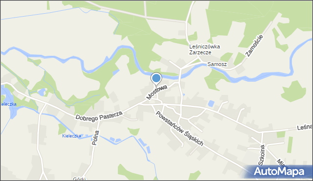 Kielcza, Mostowa, mapa Kielcza