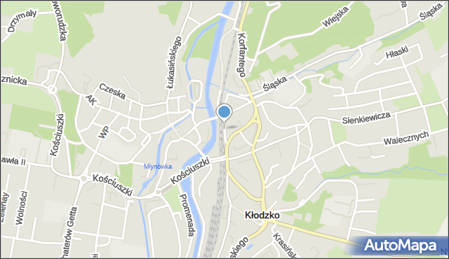 Kłodzko, Moniuszki Stanisława, mapa Kłodzka