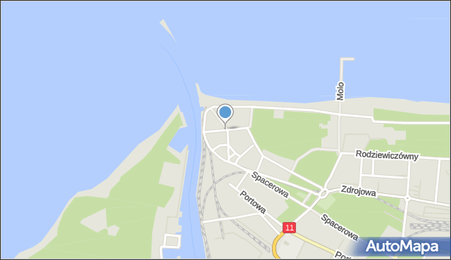 Kołobrzeg, Morska, mapa Kołobrzegu
