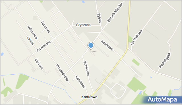 Konikowo gmina Świeszyno, Motyli, mapa Konikowo gmina Świeszyno