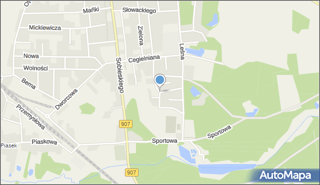 Koszęcin powiat lubliniecki, Modrzewiowa, mapa Koszęcin powiat lubliniecki