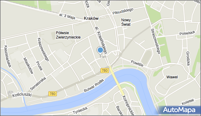 Kraków, Morawskiego Kazimierza, mapa Krakowa