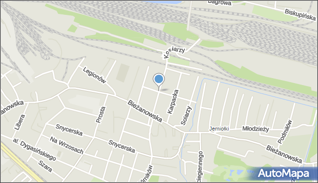 Kraków, Morawiańskiego, mapa Krakowa