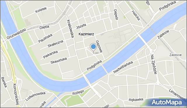Kraków, Mostowa, mapa Krakowa