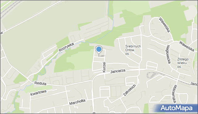 Kraków, Mosdorfa Jana, mapa Krakowa