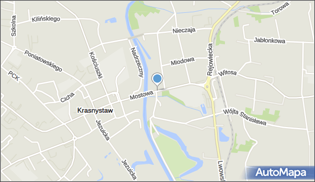 Krasnystaw, Mostowa, mapa Krasnystaw