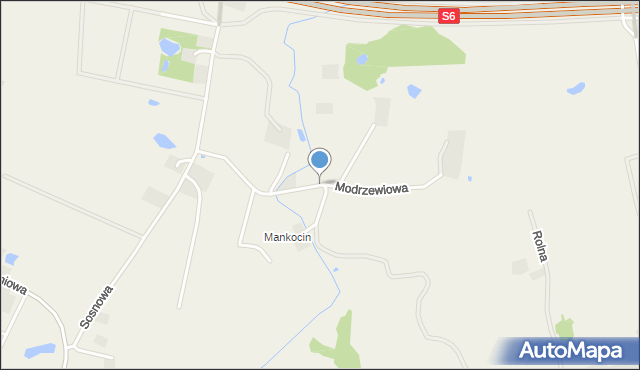 Łapino Kartuskie, Modrzewiowa, mapa Łapino Kartuskie