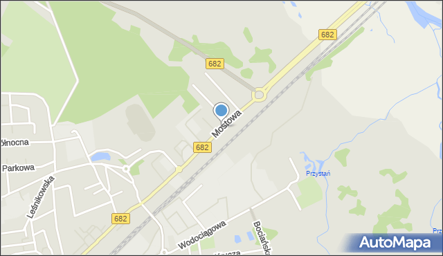 Łapy, Mostowa, mapa Łapy