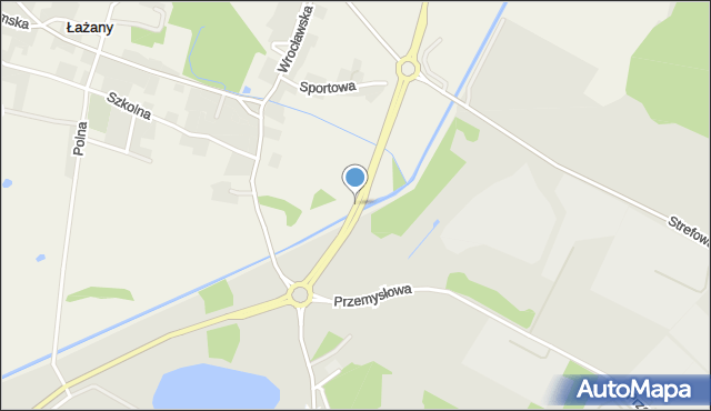 Łażany, Most Carla Friedricha von Kulmiza, mapa Łażany