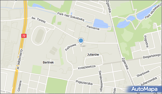 Łódź, Morwowa, mapa Łodzi
