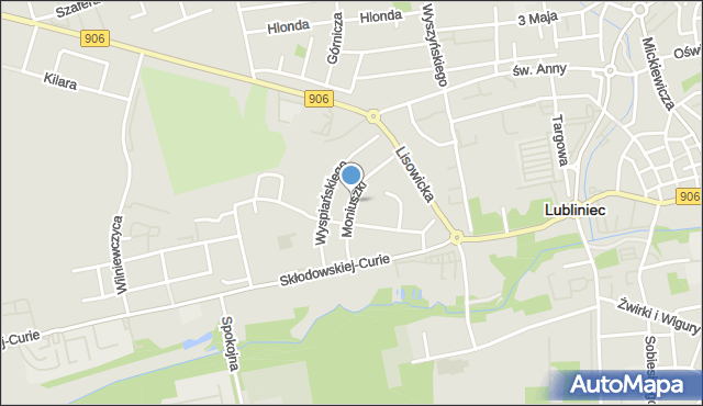 Lubliniec, Moniuszki Stanisława, mapa Lubliniec