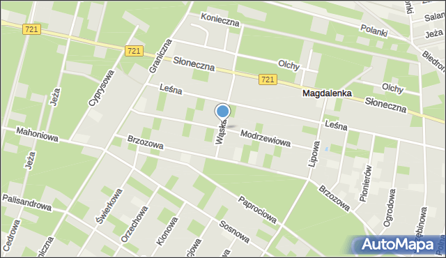 Magdalenka gmina Lesznowola, Modrzewiowa, mapa Magdalenka gmina Lesznowola