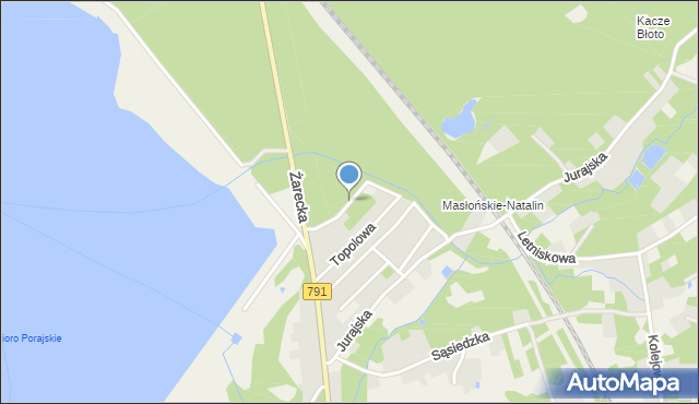 Masłońskie, Modrzewiowa, mapa Masłońskie
