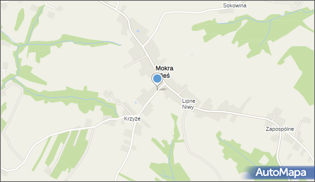 Mokra Wieś gmina Podegrodzie, Mokra Wieś, mapa Mokra Wieś gmina Podegrodzie