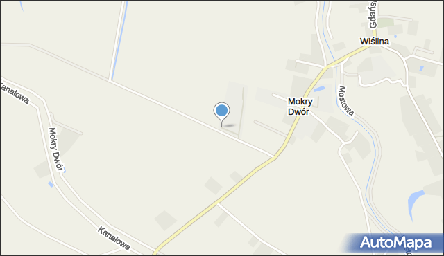 Mokry Dwór gmina Pruszcz Gdański, Mokry Dwór, mapa Mokry Dwór gmina Pruszcz Gdański