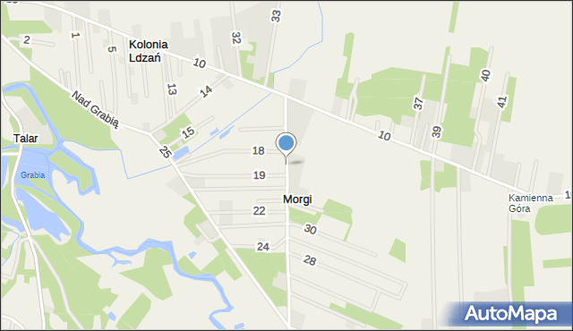 Morgi gmina Dobroń, Morgi, mapa Morgi gmina Dobroń