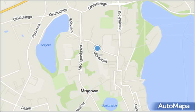 Mrągowo, Moniuszki Stanisława, mapa Mrągowo