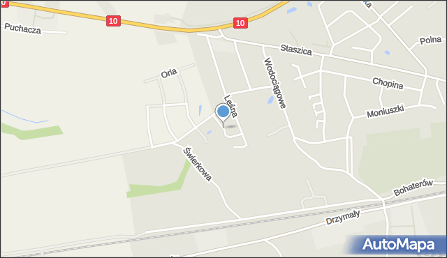 Nakło nad Notecią, Modrzewiowa, mapa Nakło nad Notecią