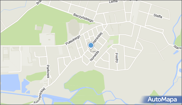 Namysłów, Morcinka Gustawa, mapa Namysłów