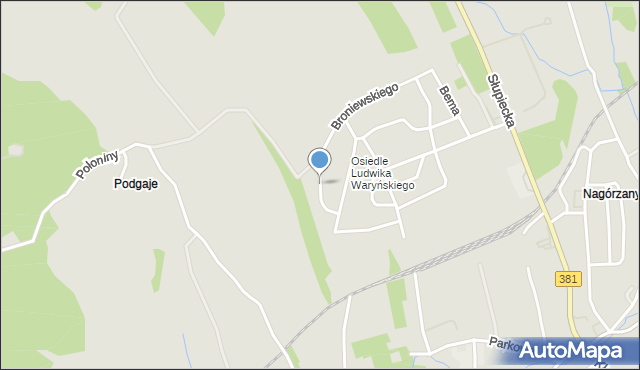 Nowa Ruda powiat kłodzki, Moniuszki Stanisława, mapa Nowa Ruda powiat kłodzki