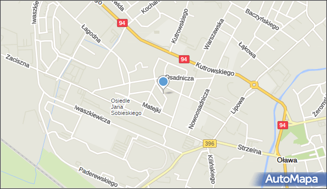 Oława, Moniuszki Stanisława, mapa Oława