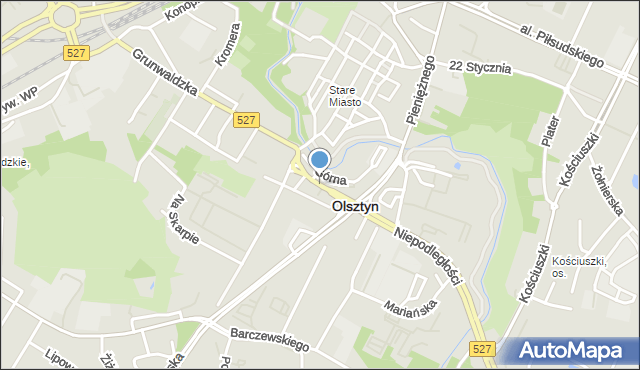 Olsztyn, Mochnackiego Maurycego, mapa Olsztyna
