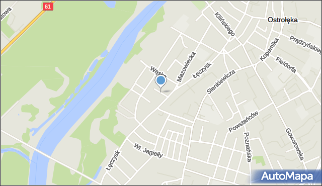 Ostrołęka, Modra, mapa Ostrołęka