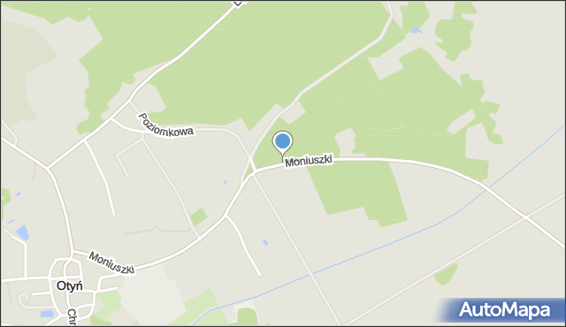 Otyń, Moniuszki Stanisława, mapa Otyń