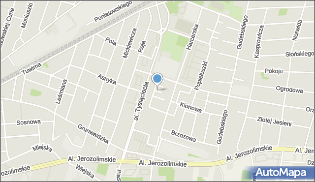Piastów powiat pruszkowski, Modrzewiowa, mapa Piastów powiat pruszkowski