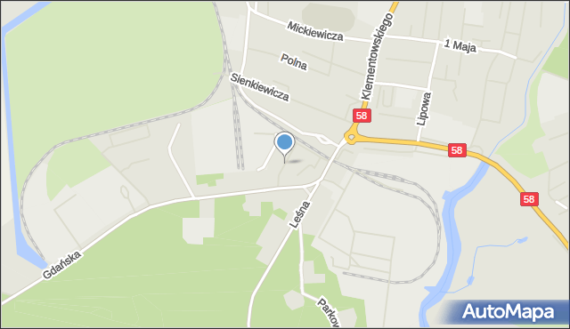 Pisz, Moniuszki Stanisława, mapa Pisz