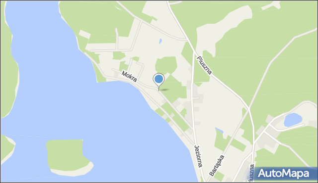 Pluski gmina Stawiguda, Mokra, mapa Pluski gmina Stawiguda