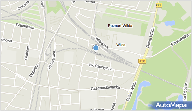 Poznań, Modrakowa, mapa Poznania