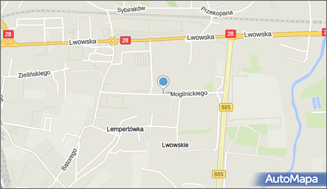 Przemyśl, Mogilnickiego Jana, ks., mapa Przemyśla
