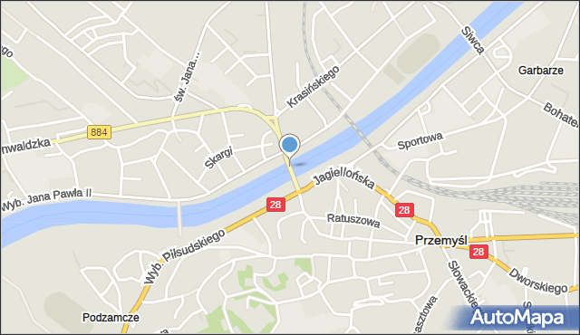 Przemyśl, Most Orląt Przemyskich, mapa Przemyśla