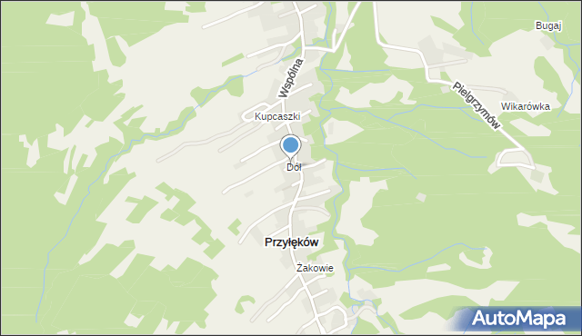 Przyłęków, Modra, mapa Przyłęków