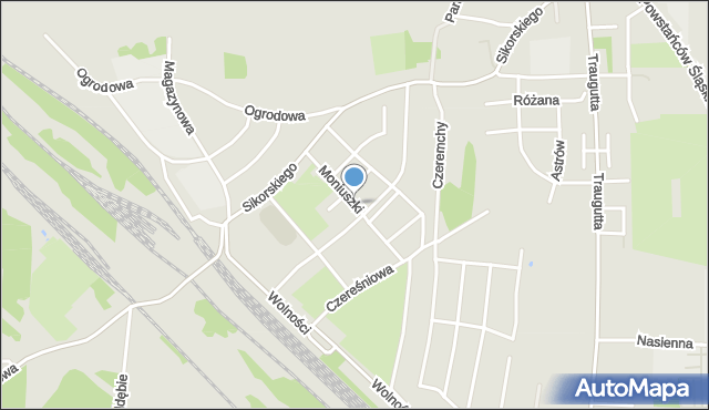 Pyskowice powiat gliwicki, Moniuszki Stanisława, mapa Pyskowice powiat gliwicki