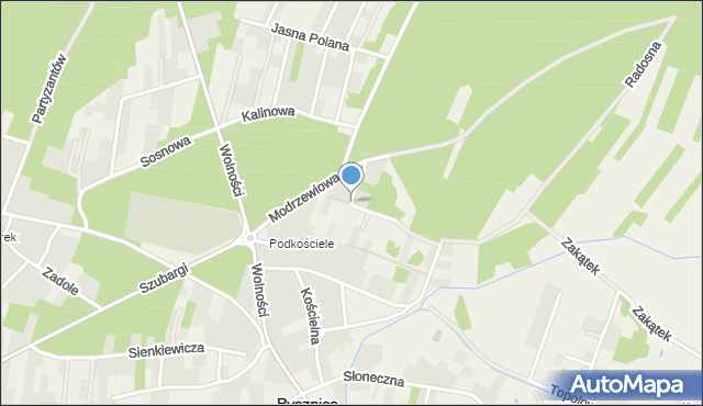 Pysznica, Modrzewiowa, mapa Pysznica