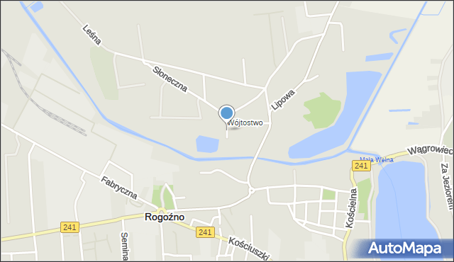 Rogoźno powiat obornicki, Modrzewiowa, mapa Rogoźno powiat obornicki