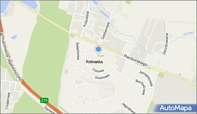 Rotmanka, Modrzewiowa, mapa Rotmanka