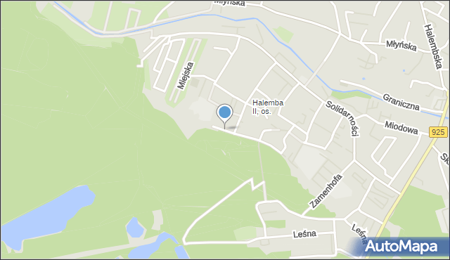 Ruda Śląska, Modrzewiowa, mapa Rudy Śląskiej