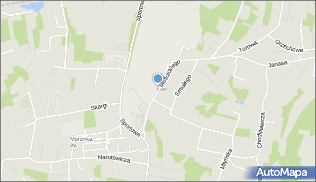 Rybnik, Mościckiego Ignacego, mapa Rybnika