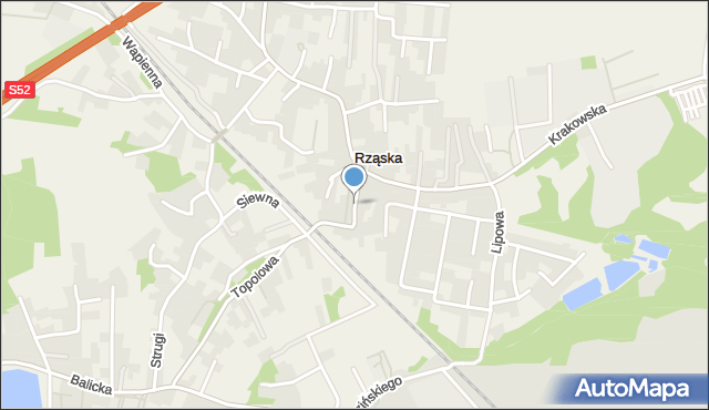 Rząska, Mostowa, mapa Rząska