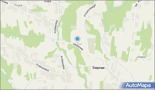 Siepraw, Mostowa, mapa Siepraw