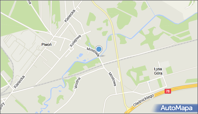 Siewierz, Mostowa, mapa Siewierz